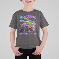 Roaring Into Kindergarten T Shirt For Kid Funny Dinosaur Monster Truck Back To School - Wonder Print Shop