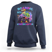 Roaring Into Kindergarten Sweatshirt Funny Dinosaur Monster Truck Back To School - Wonder Print Shop