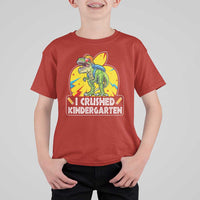 I Crushed Kindergarten Graduation Funny Dinosaur T Shirt For Kid - Wonder Print Shop