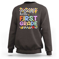 Hello First Grade Groovy Back To School Sweatshirt - Wonder Print Shop