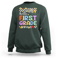 Hello First Grade Groovy Back To School Sweatshirt - Wonder Print Shop