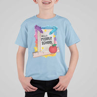 Hello Middle School Watercolor Back To School T Shirt For Kid - Wonder Print Shop