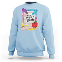 Hello Middle School Watercolor Back To School Sweatshirt - Wonder Print Shop