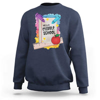Hello Middle School Watercolor Back To School Sweatshirt - Wonder Print Shop