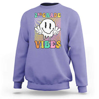 2nd Grade Vibes Sweatshirt Retro Groovy Back To School - Wonder Print Shop