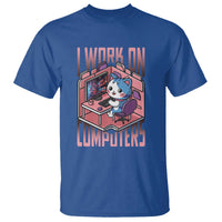 Funny Programmer T Shirt I Work On Computers Japan Anime Cat