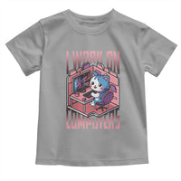 Funny Programmer Toddler T Shirt I Work On Computers Japan Anime Cat
