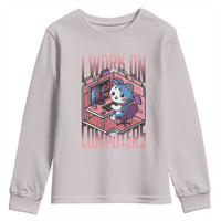 Funny Programmer Youth Sweatshirt I Work On Computers Japan Anime Cat