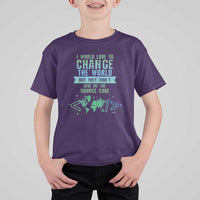 Funny Coder T Shirt For Kid I Would Like To Change The World