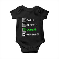 Funny Coder Baby Onesie Eat Sleep Code Repeat