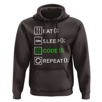 Funny Coder Hoodie Eat Sleep Code Repeat