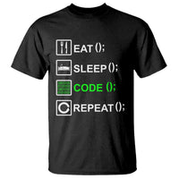 Funny Coder T Shirt Eat Sleep Code Repeat