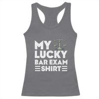 Lawyer Law School My Lucky Bar Exam Racerback Tank Top