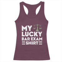 Lawyer Law School My Lucky Bar Exam Racerback Tank Top