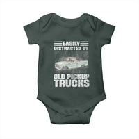 Truck Driver Baby Onesie Easily Distracted By Old Pickup Trucks