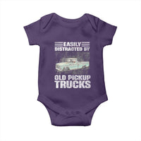 Truck Driver Baby Onesie Easily Distracted By Old Pickup Trucks