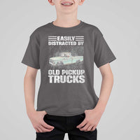 Truck Driver T Shirt For Kid Easily Distracted By Old Pickup Trucks