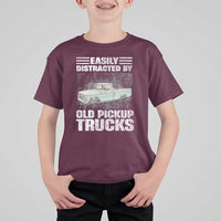 Truck Driver T Shirt For Kid Easily Distracted By Old Pickup Trucks