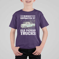 Truck Driver T Shirt For Kid Easily Distracted By Old Pickup Trucks