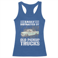 Truck Driver Racerback Tank Top Easily Distracted By Old Pickup Trucks