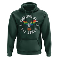 Funny Halloween LGBT Hoodie Possessed By Gay Demon Rainbow Bat