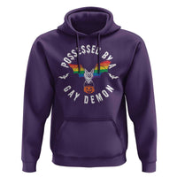 Funny Halloween LGBT Hoodie Possessed By Gay Demon Rainbow Bat