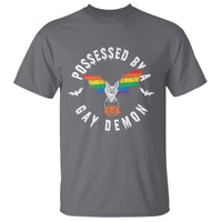 Funny Halloween LGBT T Shirt Possessed By Gay Demon Rainbow Bat - Wonder Print Shop