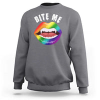 Vampire Gay Sweatshirt Bite Me Funny Halloween Spooky LGBT - Wonder Print Shop