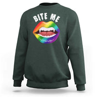 Vampire Gay Sweatshirt Bite Me Funny Halloween Spooky LGBT - Wonder Print Shop