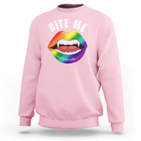 Vampire Gay Sweatshirt Bite Me Funny Halloween Spooky LGBT - Wonder Print Shop