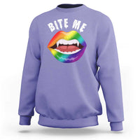 Vampire Gay Sweatshirt Bite Me Funny Halloween Spooky LGBT - Wonder Print Shop