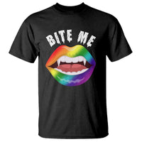 Vampire Gay T Shirt Bite Me Funny Halloween Spooky LGBT - Wonder Print Shop