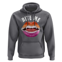 Vampire Lesbian Hoodie Bite Me Funny Halloween Spooky LGBT