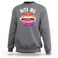 Vampire Lesbian Sweatshirt Bite Me Funny Halloween Spooky LGBT - Wonder Print Shop
