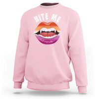 Vampire Lesbian Sweatshirt Bite Me Funny Halloween Spooky LGBT - Wonder Print Shop
