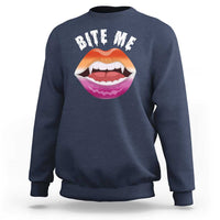 Vampire Lesbian Sweatshirt Bite Me Funny Halloween Spooky LGBT - Wonder Print Shop