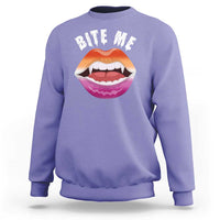 Vampire Lesbian Sweatshirt Bite Me Funny Halloween Spooky LGBT - Wonder Print Shop