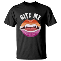 Vampire Lesbian T Shirt Bite Me Funny Halloween Spooky LGBT - Wonder Print Shop
