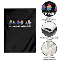 Funny Halloween Garden Flag All Ghost Welcome Cute Ghost Rainbow - Wonder Print Shop