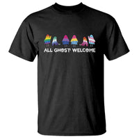 Funny Halloween T Shirt All Ghost Welcome Cute Ghost Rainbow - Wonder Print Shop