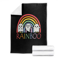 Funny Halloween Throw Blanket Rainboo Cute Ghost Rainbow - Wonder Print Shop