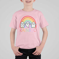 Funny Halloween T Shirt For Kid Rainboo Cute Ghost Rainbow - Wonder Print Shop