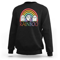 Funny Halloween Sweatshirt Rainboo Cute Ghost Rainbow - Wonder Print Shop