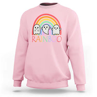 Funny Halloween Sweatshirt Rainboo Cute Ghost Rainbow - Wonder Print Shop