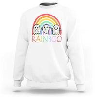 Funny Halloween Sweatshirt Rainboo Cute Ghost Rainbow - Wonder Print Shop