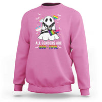 Funny Halloween LGBT Sweatshirt All Genders Are Bootiful Rainbow Flag - Wonder Print Shop