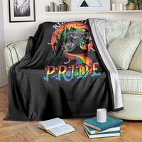 Funny Halloween LGBT Throw Blanket Ride With Pride Witch Rainbow Spooky And Pride - Wonder Print Shop