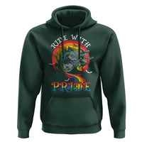 Funny Halloween LGBT Hoodie Ride With Pride Witch Rainbow Spooky And Pride
