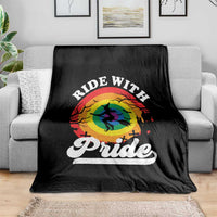 Funny Halloween LGBT Throw Blanket Ride With Pride Witch Rainbow - Wonder Print Shop