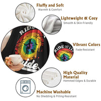 Funny Halloween LGBT Throw Blanket Ride With Pride Witch Rainbow - Wonder Print Shop